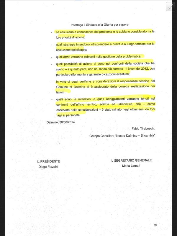 Cosa chiediamo all'amministrazione #opendalmine http://t.co/T30OmnUz84